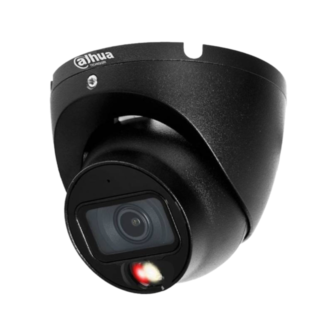 6 MP H.265+ Full Color IP водоустойчива куполна камера , IPC-HDW1639T-A-IL-0280B-S6-BLACK