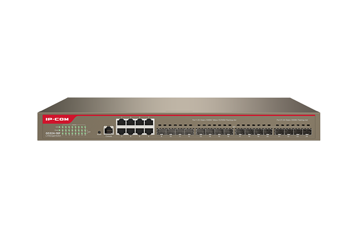 24 портов Layer 3 cloud managed суич оптимизиран за видеонаблюдение, G5324-16F