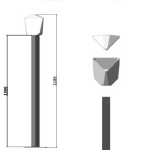 Комплект пилон и PVC глава за монтаж на до 3 камери, височина: 1000mm, 3F180 SET 1MT